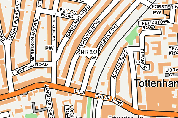 N17 6XJ map - OS OpenMap – Local (Ordnance Survey) N17 6XJ map - OS OpenMap – Local (Ordnance Survey)