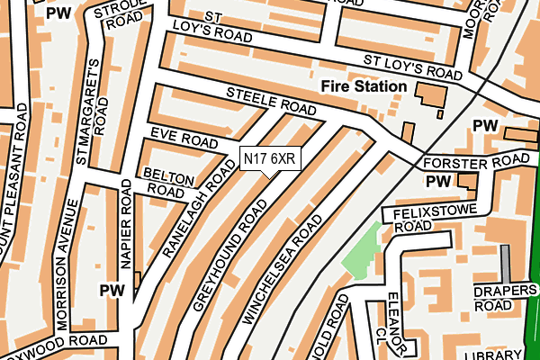 N17 6XR map - OS OpenMap – Local (Ordnance Survey)