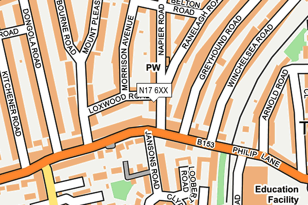 N17 6XX map - OS OpenMap – Local (Ordnance Survey) N17 6XX map - OS OpenMap – Local (Ordnance Survey)