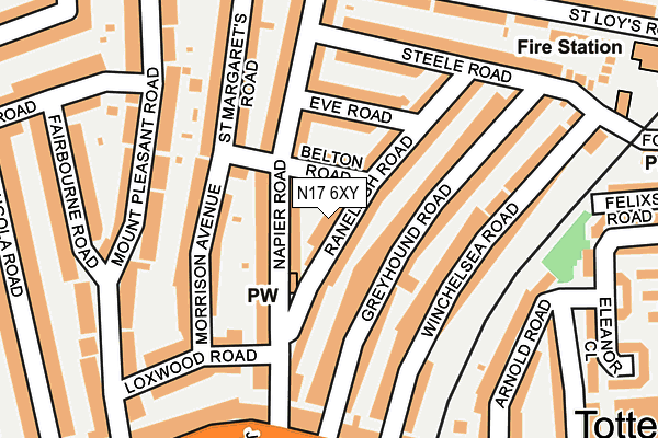 N17 6XY map - OS OpenMap – Local (Ordnance Survey) N17 6XY map - OS OpenMap – Local (Ordnance Survey)