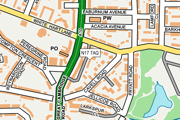 N17 7AQ map - OS OpenMap – Local (Ordnance Survey) N17 7AQ map - OS OpenMap – Local (Ordnance Survey)