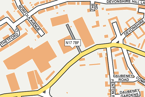 N17 7BF map - OS OpenMap – Local (Ordnance Survey) N17 7BF map - OS OpenMap – Local (Ordnance Survey)