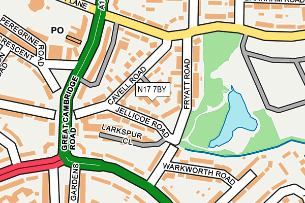 N17 7BY map - OS OpenMap – Local (Ordnance Survey) N17 7BY map - OS OpenMap – Local (Ordnance Survey)