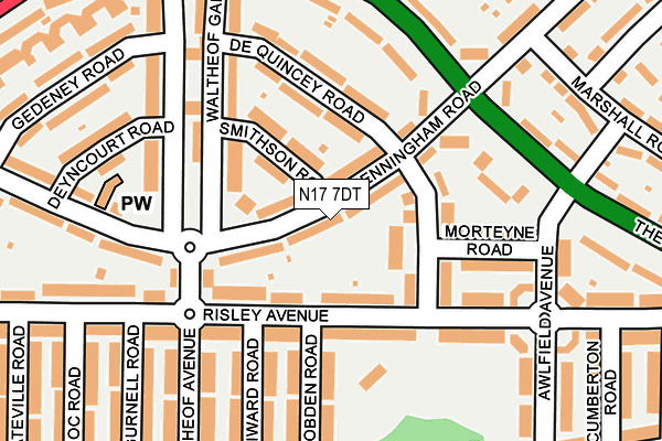 N17 7DT map - OS OpenMap – Local (Ordnance Survey) N17 7DT map - OS OpenMap – Local (Ordnance Survey)