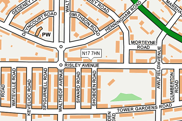 N17 7HN map - OS OpenMap – Local (Ordnance Survey) N17 7HN map - OS OpenMap – Local (Ordnance Survey)