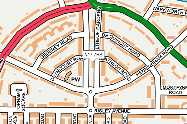 N17 7HS map - OS OpenMap – Local (Ordnance Survey) N17 7HS map - OS OpenMap – Local (Ordnance Survey)