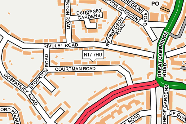 N17 7HU map - OS OpenMap – Local (Ordnance Survey) N17 7HU map - OS OpenMap – Local (Ordnance Survey)
