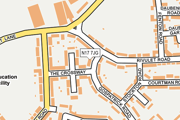 N17 7JG map - OS OpenMap – Local (Ordnance Survey) N17 7JG map - OS OpenMap – Local (Ordnance Survey)