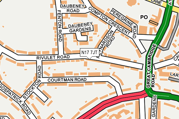N17 7JT map - OS OpenMap – Local (Ordnance Survey) N17 7JT map - OS OpenMap – Local (Ordnance Survey)