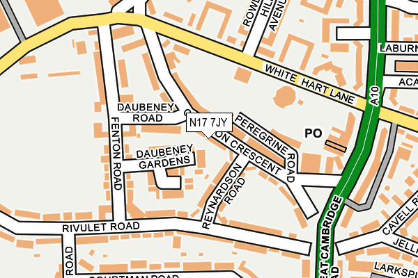 N17 7JY map - OS OpenMap – Local (Ordnance Survey) N17 7JY map - OS OpenMap – Local (Ordnance Survey)