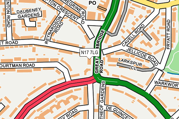 N17 7LG map - OS OpenMap – Local (Ordnance Survey) N17 7LG map - OS OpenMap – Local (Ordnance Survey)