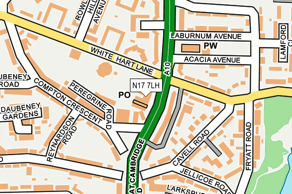 N17 7LH map - OS OpenMap – Local (Ordnance Survey) N17 7LH map - OS OpenMap – Local (Ordnance Survey)