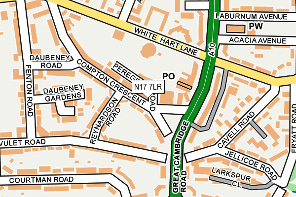 N17 7LR map - OS OpenMap – Local (Ordnance Survey) N17 7LR map - OS OpenMap – Local (Ordnance Survey)
