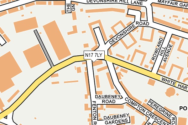 N17 7LY map - OS OpenMap – Local (Ordnance Survey) N17 7LY map - OS OpenMap – Local (Ordnance Survey)
