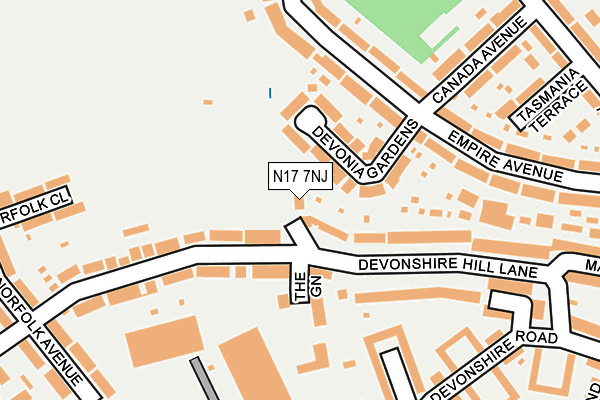 N17 7NJ map - OS OpenMap – Local (Ordnance Survey) N17 7NJ map - OS OpenMap – Local (Ordnance Survey)