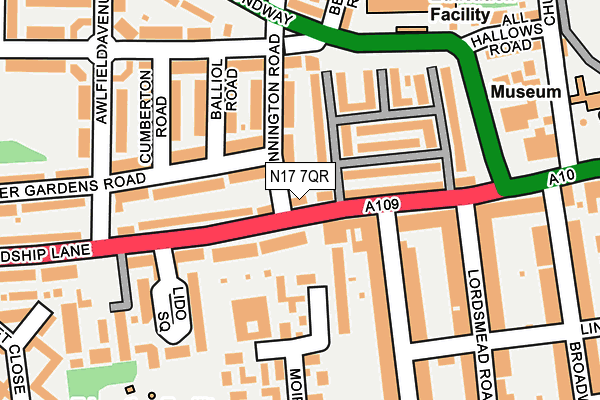 N17 7QR map - OS OpenMap – Local (Ordnance Survey) N17 7QR map - OS OpenMap – Local (Ordnance Survey)