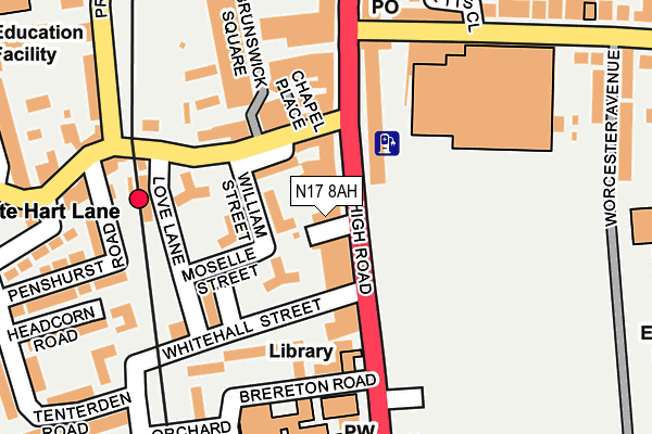 N17 8AH map - OS OpenMap – Local (Ordnance Survey) N17 8AH map - OS OpenMap – Local (Ordnance Survey)