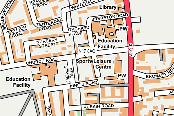 N17 8AQ map - OS OpenMap – Local (Ordnance Survey)