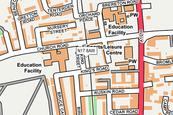 N17 8AW map - OS OpenMap – Local (Ordnance Survey) N17 8AW map - OS OpenMap – Local (Ordnance Survey)
