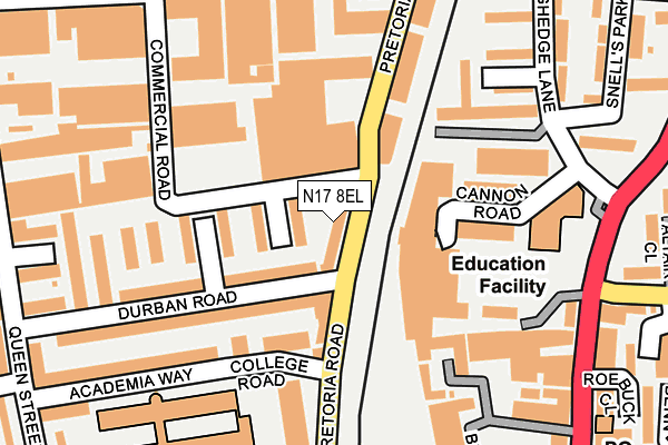 N17 8EL map - OS OpenMap – Local (Ordnance Survey) N17 8EL map - OS OpenMap – Local (Ordnance Survey)