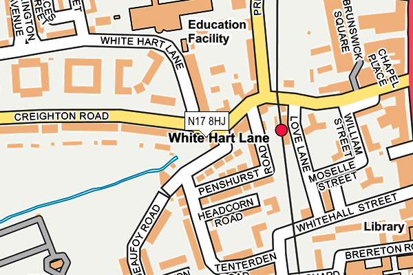 N17 8HJ map - OS OpenMap – Local (Ordnance Survey) N17 8HJ map - OS OpenMap – Local (Ordnance Survey)