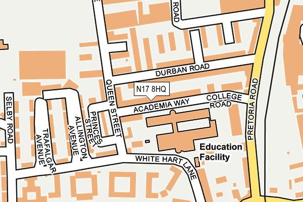 N17 8HQ map - OS OpenMap – Local (Ordnance Survey) N17 8HQ map - OS OpenMap – Local (Ordnance Survey)
