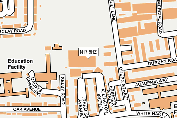 N17 8HZ map - OS OpenMap – Local (Ordnance Survey) N17 8HZ map - OS OpenMap – Local (Ordnance Survey)