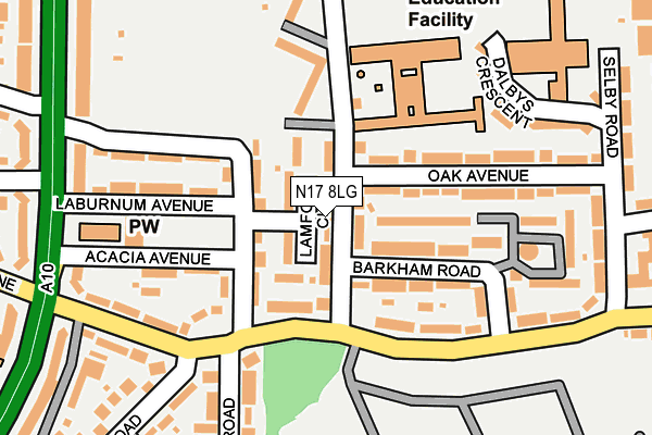 N17 8LG map - OS OpenMap – Local (Ordnance Survey) N17 8LG map - OS OpenMap – Local (Ordnance Survey)