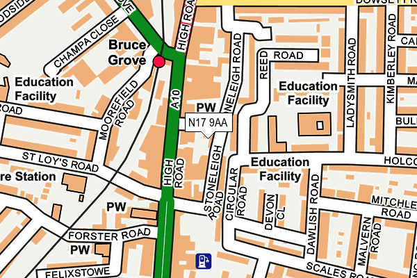 N17 9AA map - OS OpenMap – Local (Ordnance Survey) N17 9AA map - OS OpenMap – Local (Ordnance Survey)