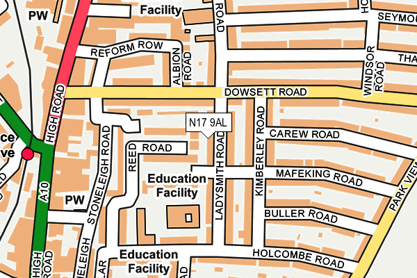 N17 9AL map - OS OpenMap – Local (Ordnance Survey) N17 9AL map - OS OpenMap – Local (Ordnance Survey)