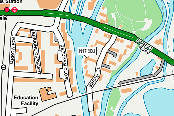 N17 9DJ map - OS OpenMap – Local (Ordnance Survey) N17 9DJ map - OS OpenMap – Local (Ordnance Survey)