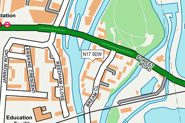 N17 9DW map - OS OpenMap – Local (Ordnance Survey) N17 9DW map - OS OpenMap – Local (Ordnance Survey)