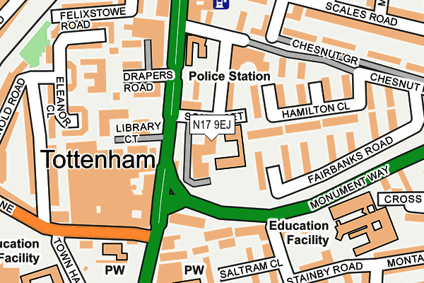 N17 9EJ map - OS OpenMap – Local (Ordnance Survey) N17 9EJ map - OS OpenMap – Local (Ordnance Survey)
