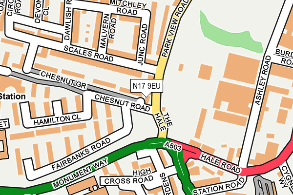 N17 9EU map - OS OpenMap – Local (Ordnance Survey)