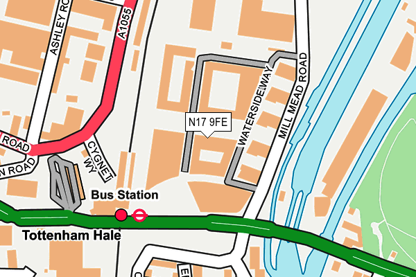 N17 9FE map - OS OpenMap – Local (Ordnance Survey) N17 9FE map - OS OpenMap – Local (Ordnance Survey)