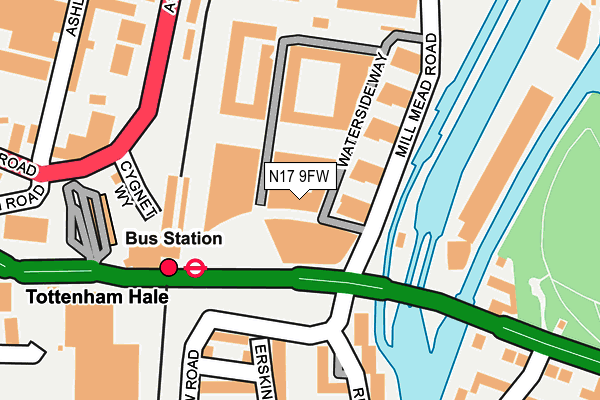 N17 9FW map - OS OpenMap – Local (Ordnance Survey)