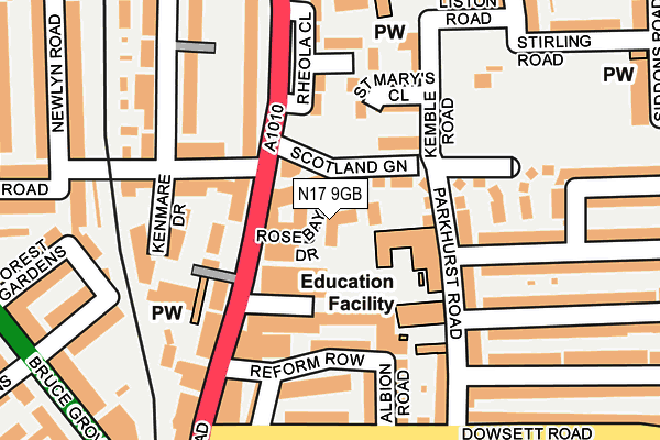 N17 9GB map - OS OpenMap – Local (Ordnance Survey) N17 9GB map - OS OpenMap – Local (Ordnance Survey)