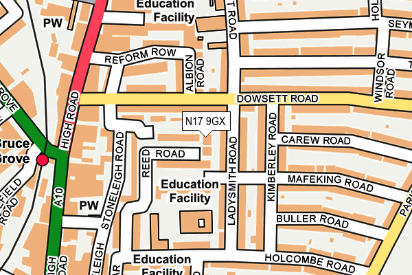 N17 9GX map - OS OpenMap – Local (Ordnance Survey) N17 9GX map - OS OpenMap – Local (Ordnance Survey)