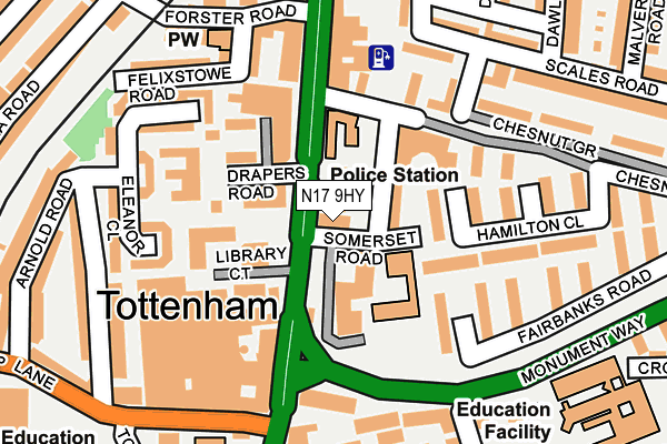 N17 9HY map - OS OpenMap – Local (Ordnance Survey) N17 9HY map - OS OpenMap – Local (Ordnance Survey)