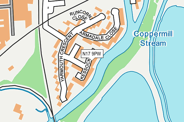 N17 9PW map - OS OpenMap – Local (Ordnance Survey) N17 9PW map - OS OpenMap – Local (Ordnance Survey)