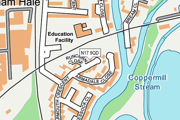 N17 9QD map - OS OpenMap – Local (Ordnance Survey) N17 9QD map - OS OpenMap – Local (Ordnance Survey)