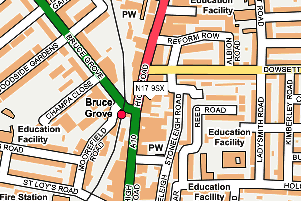 N17 9SX map - OS OpenMap – Local (Ordnance Survey) N17 9SX map - OS OpenMap – Local (Ordnance Survey)