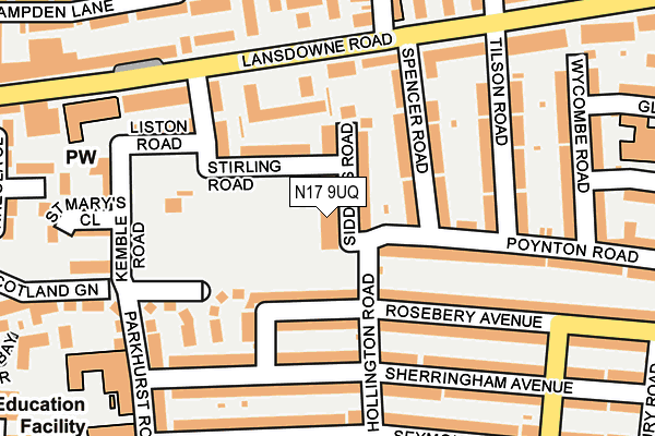 N17 9UQ map - OS OpenMap – Local (Ordnance Survey) N17 9UQ map - OS OpenMap – Local (Ordnance Survey)