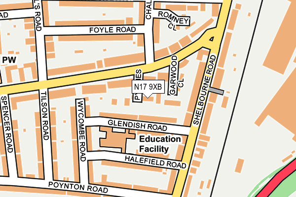 N17 9XB map - OS OpenMap – Local (Ordnance Survey) N17 9XB map - OS OpenMap – Local (Ordnance Survey)