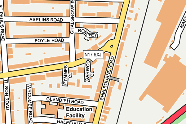 N17 9XJ map - OS OpenMap – Local (Ordnance Survey) N17 9XJ map - OS OpenMap – Local (Ordnance Survey)