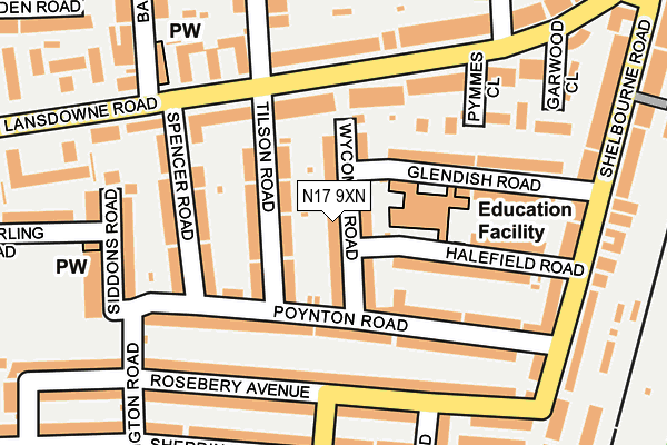N17 9XN map - OS OpenMap – Local (Ordnance Survey) N17 9XN map - OS OpenMap – Local (Ordnance Survey)