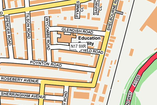 N17 9XR map - OS OpenMap – Local (Ordnance Survey) N17 9XR map - OS OpenMap – Local (Ordnance Survey)