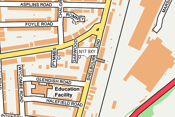 N17 9XY map - OS OpenMap – Local (Ordnance Survey) N17 9XY map - OS OpenMap – Local (Ordnance Survey)