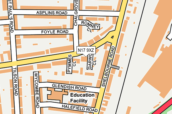 N17 9XZ map - OS OpenMap – Local (Ordnance Survey) N17 9XZ map - OS OpenMap – Local (Ordnance Survey)