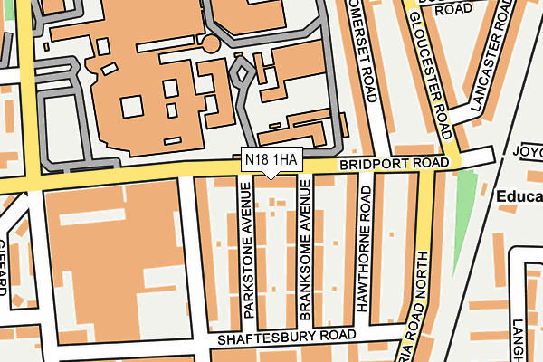 N18 1HA map - OS OpenMap – Local (Ordnance Survey) N18 1HA map - OS OpenMap – Local (Ordnance Survey)